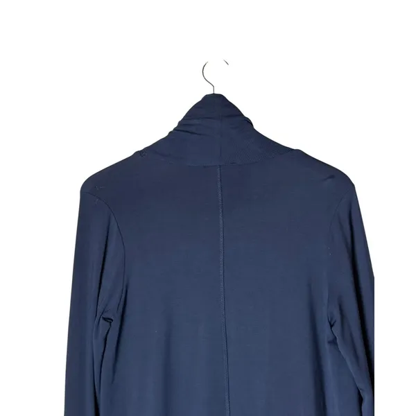 Quince French Terry Modal Cardigan Women Medium Navy Thumbholes Open Front - Image 5