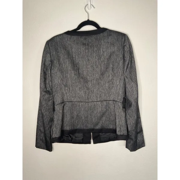Anne Klein Women's Suit Jacket Blazer Metallic Gray Size‎ 8 Career Office - Image 2