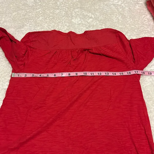 🎀 3/$20 Gap women’s small Henley‎ red knit blouse - Image 7
