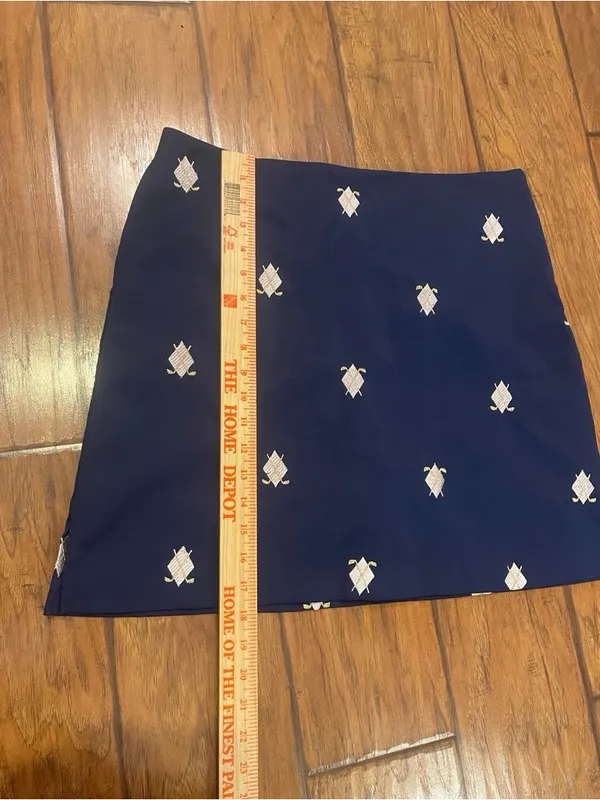 Coral Bay Navy blue Mini golf Skirt has shorts underneath size 10 embroidered - Image 9