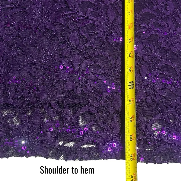 NEW‎ Alexa B Nites Purple Sequin Lace Overlay Midi Dress Evening Event 20W - Image 10