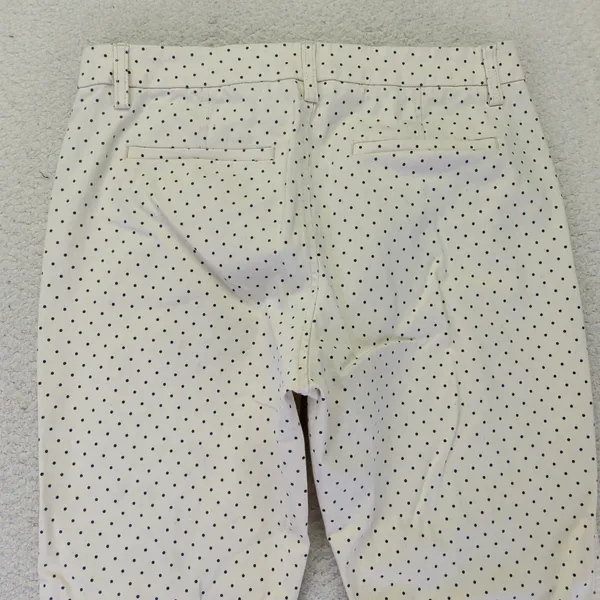 J.Crew‎ Womens Polka Dot Straight Leg Pants Ivory Navy Blue Size 31 F4451 - Image 9