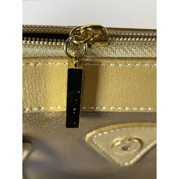 FZNzi Vintage Metallic Gold Satchel Handbag Studded Doctor Bag Top Handle Purse - Image 10