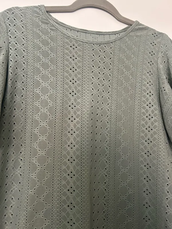 Cupshe Sage green top with eyelets - Image 3