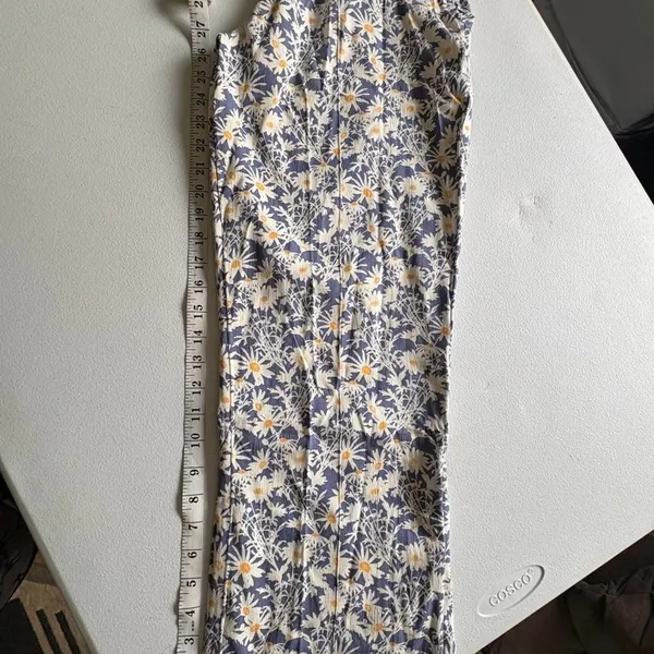 NWT RVCA blue and white floral wide leg pants Side Zipper Size 29 - Image 5