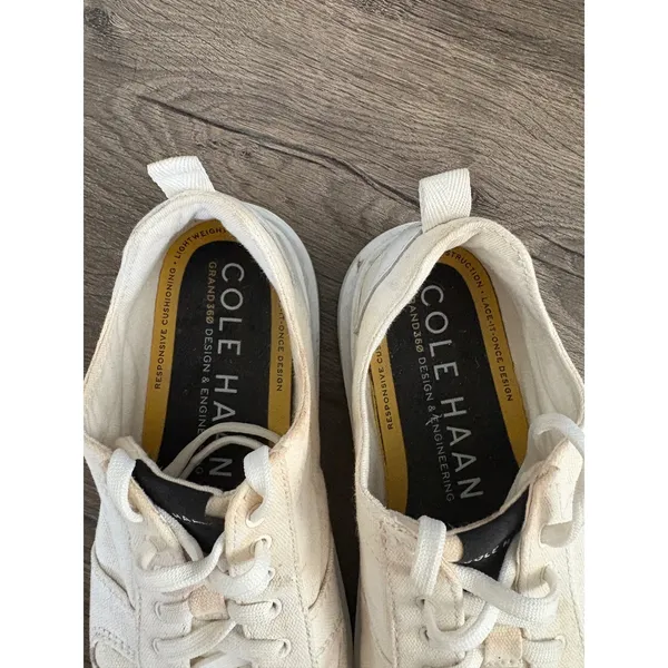 Cole Haan GrandPrø Tennis Sneaker Casual‎ Low Top Lace Up White Shoes Size 7B - Image 7