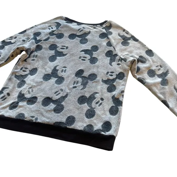 Disney Gray Mickey Mouse Plush Sweater Top - Image 3