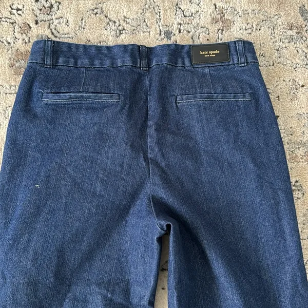Kate Spade Women's Dark Denim Ooh Lala Broome Street Wide Leg Capri Jeans Sz 28 - Image 5