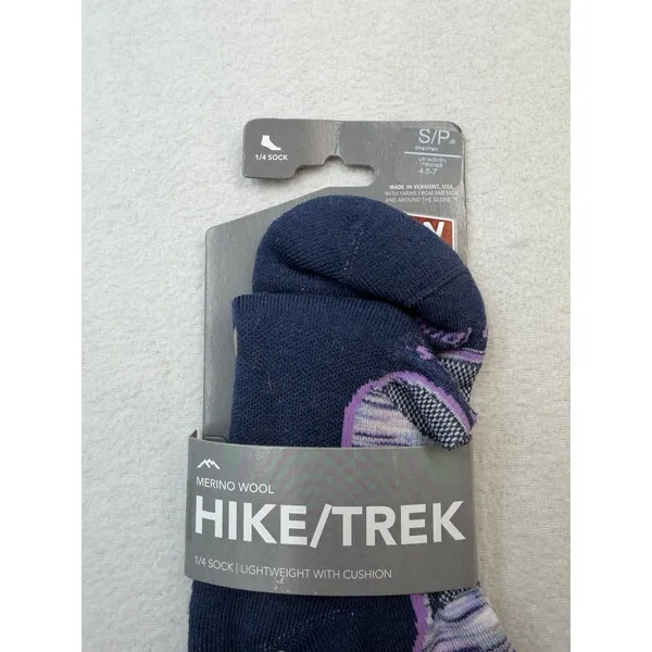 Darn Tough 1987 Purple Women's Light Hiker Quarter Lightweight 1/4 Hiking Sock - Image 2