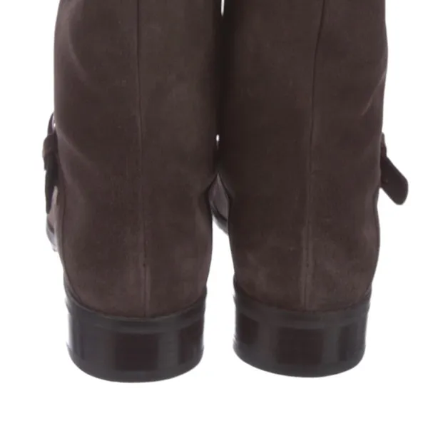 Stuart Weitzman Suede Studded Accent Moto Boots Mid Calf Size 7 Pre-Loved - Image 8