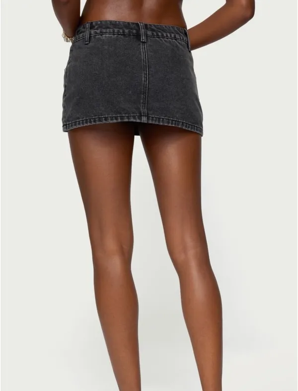 Edikted Mini Skort- Black Denim - Image 3