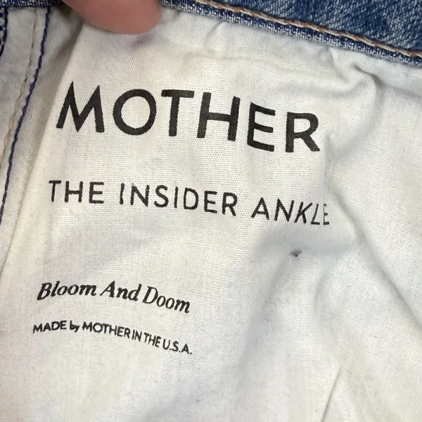 MOTHER The Tripper High Rise‎ Straight Leg Distressed Jeans Blue Size 24 READ - Image 3