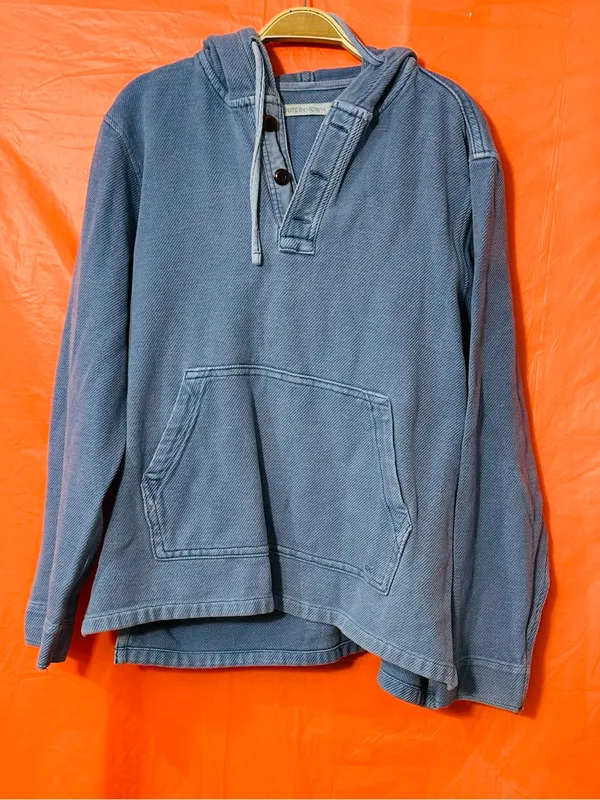 Outerknown Women's Faded Denim-Blue Cotton Hooded Pullover - Image 5