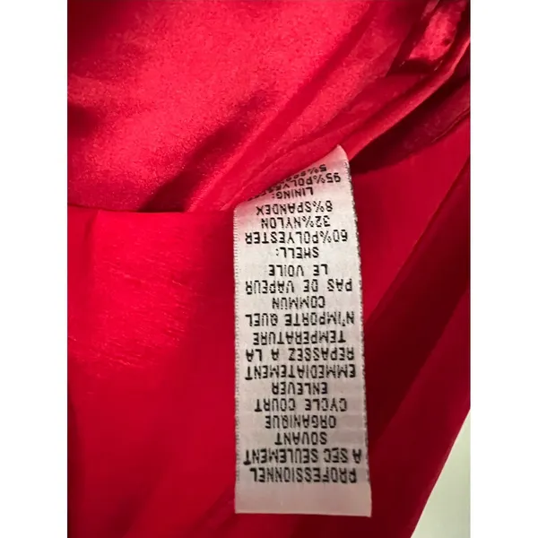 Jessica McClintock‎ Red Mini Cocktail Dress Bodycon Satin 6 Open Back Bandage - Image 5
