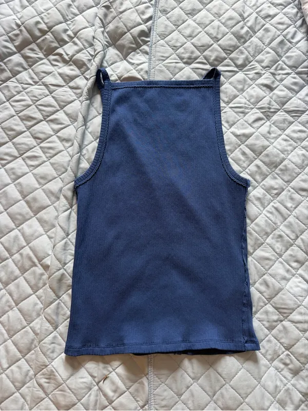 We The Free Ribbed Square-Neck Tank Top in Royal Blue - Image 2