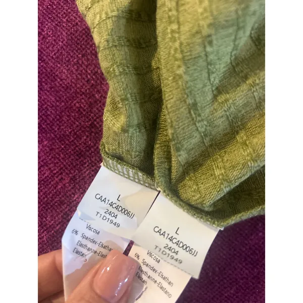 CUPSHE Rib Lounge Set Two Pieces Green Size Large L Wide Leg Asymmetric Cami - Image 4
