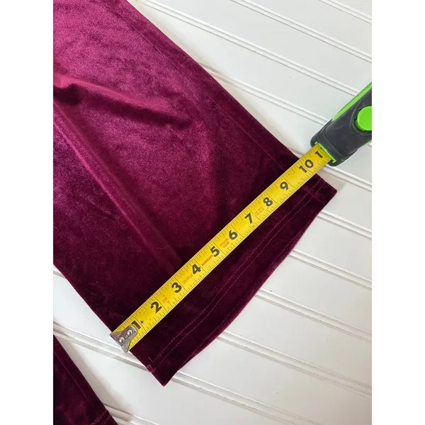 Lulus Chic Splendor Wine Red Velvet Pleated High-Rise Wide-Leg Pants Luxe Size M - Image 6