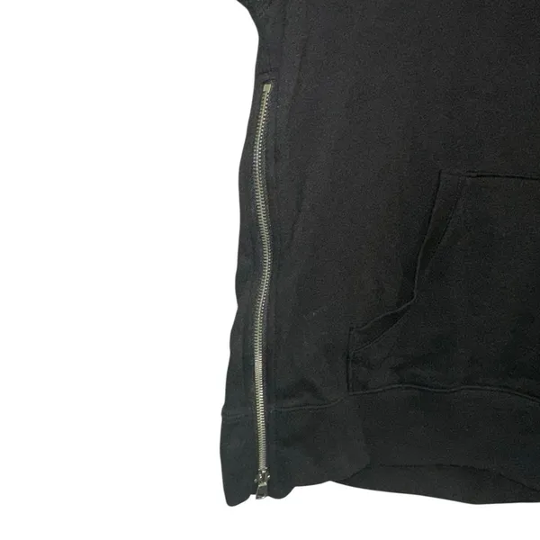 Gap Black Zip Side Hoodie Tunic‎ Medium Longline Sweatshirt Zip Hem - Image 3