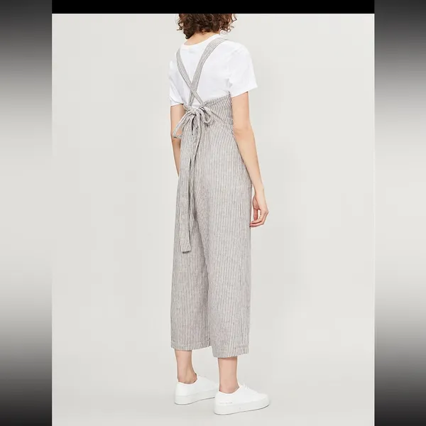 Free People Navy and White Striped Jumpsuit overalls 0 - Image 2