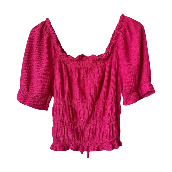 Anthropologie Pilcro Ruched Puff Sleeve Top Sz M - Image 3