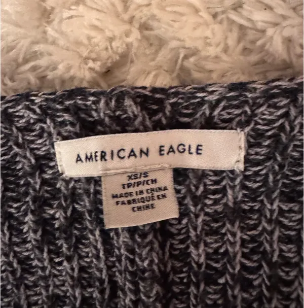 American Eagle Black And White Button Down Sweater - Image 4
