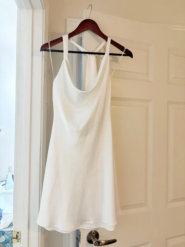 Altar'd State Satin White Mini Dress - Image 2