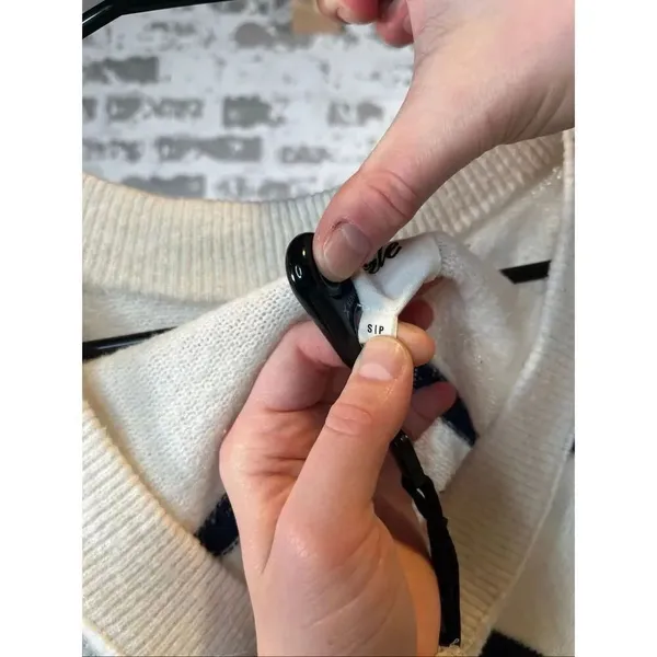 Aerie | women black and cream striped vneck sweater oversized - Image 3