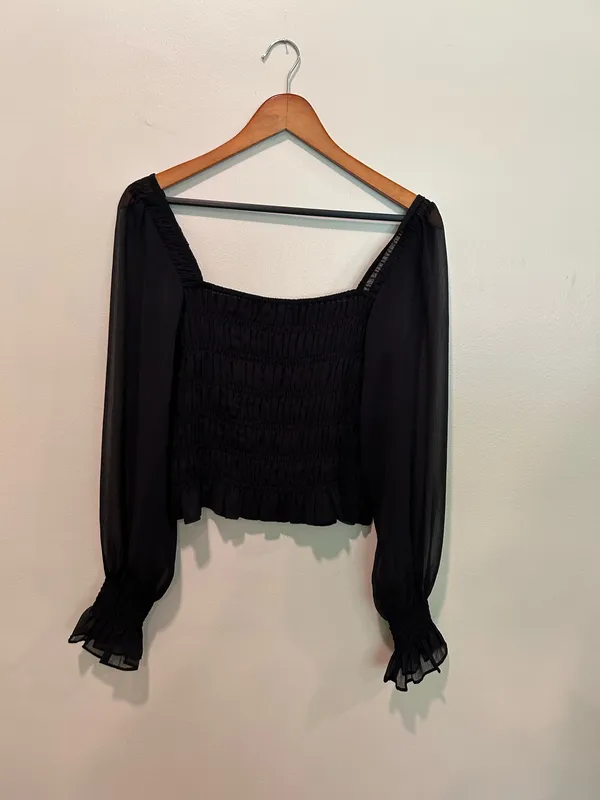 Express sheer puff sleeve top  - Image 5