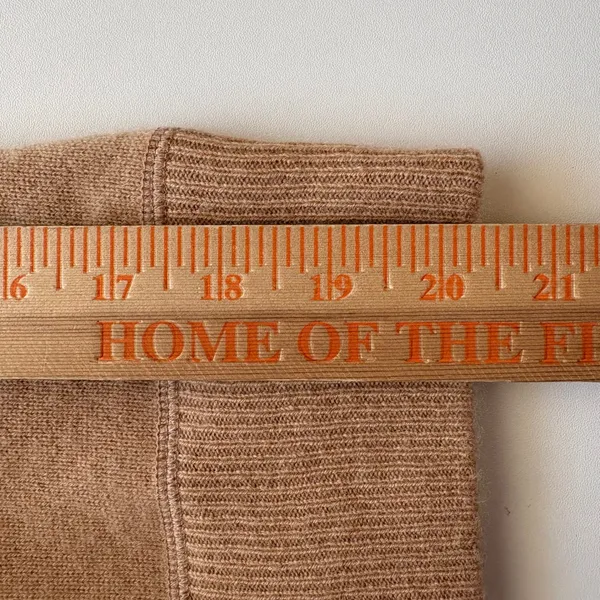 Cris Cashmere Sweater Womens Small Tan‎ Boatneck 3/4 Sleeve 100% Cashmere - Image 6