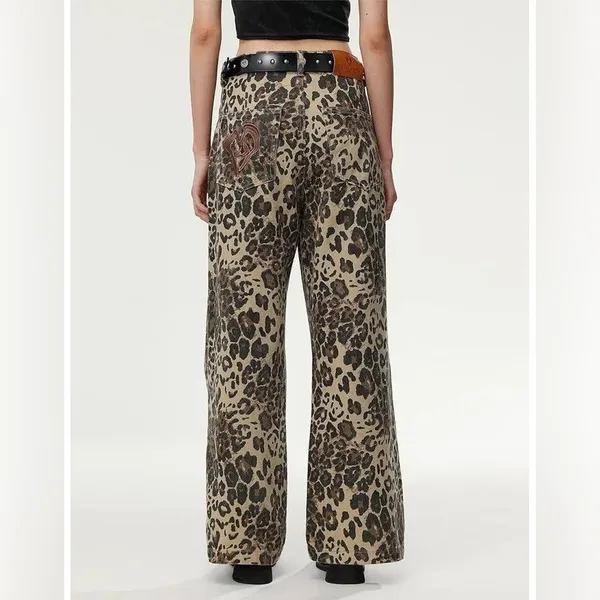 NWT Aelfric‎ Eden Wide Leg Leopard Print Jeans Size 34 - Image 13