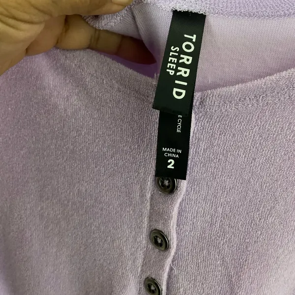 Torrid Sleep Terry Jumpsuit Size 2X Lavender Lounge - Image 9