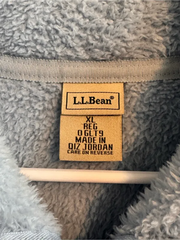 L.L.Bean XL Blue Sherpa Fleece Pullover Quarter Zip Cozy Soft‎ Jacket - Image 2