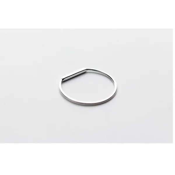 NEW Women's Dainty‎ White Gold-Plated S925 LOVE Bar Ring Size 4 - Image 2