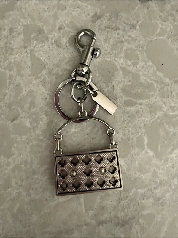 Silver and Black Handbag Charm Keychain - Image 3