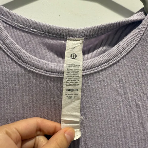 Lululemon Light Purple Short Sleeve Tshirt Top Workout - Image 2