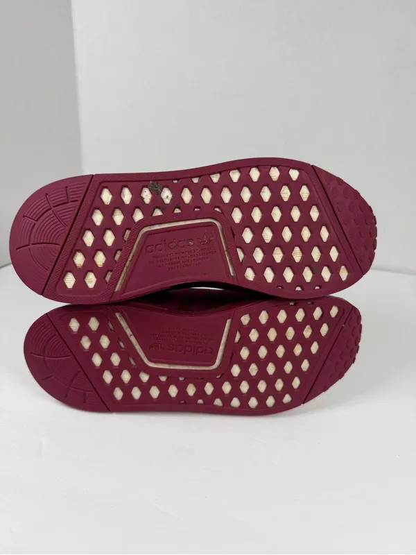 Adidas NMD_R1 Women’s 7.5 Burgundy Boost Knit Sneakers Running Shoes Casual - Image 7