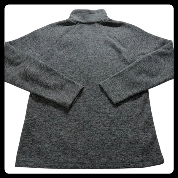 Eddie Bauer Quarter Zip Pullover Women Large Gray Marl Fleece Sweater 1087 - Image 7