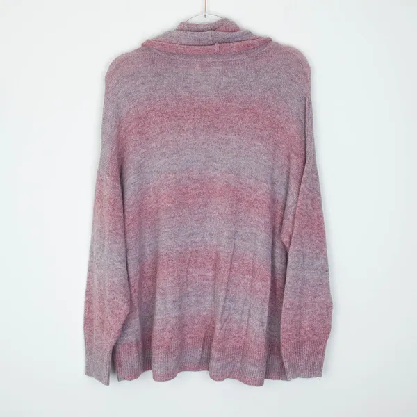 American Eagle Sweater XL Cowl Neck Pink‎ Purple Ombre Knit Pullover Oversized - Image 7