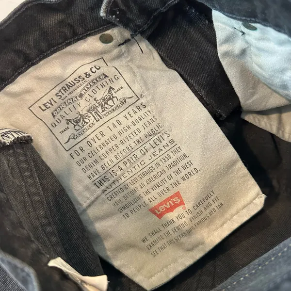Vintage Levi’s 512 Tapered High Waisted Black Cotton Denim Jeans 3 USA - Image 9