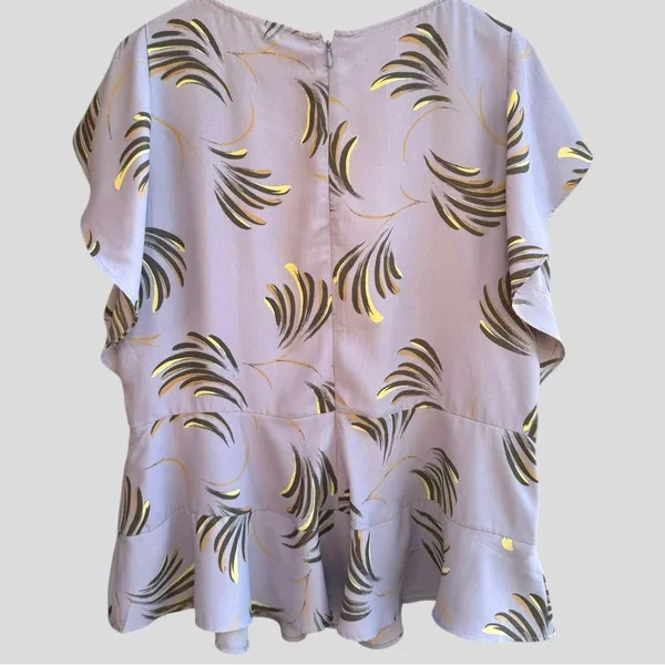 LOFT Lavender Flutter Sleeve Blouse - Image 4