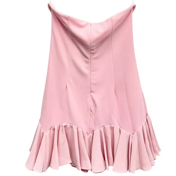 Lulus Eirian Blush Pink Strapless Pleated Mini Dress size Medium NWT - Image 5