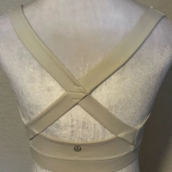 Lululemon Energy Bra Tan Beige 8 Women Crossback Yoga Workout‎ - Image 6
