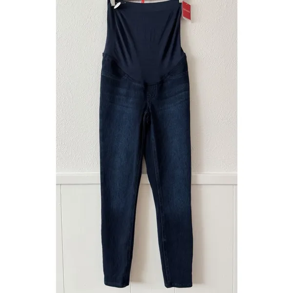 SPANX Mama Faux Denim Maternity Leggings Pull-On Shaping Dark Wash Size S - Image 3