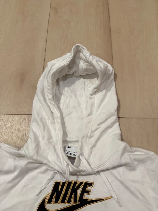 Nike White Fleece Pullover Hoodie Sweatshirt Women's Size Small - Image 4
