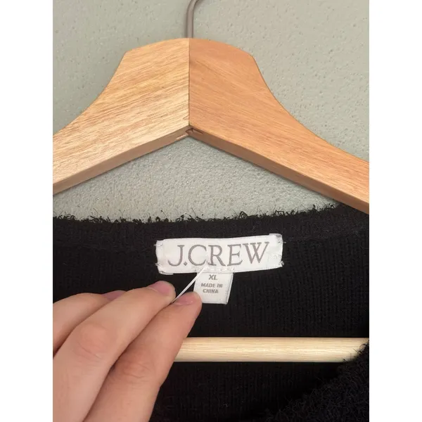 J. CREW Cinched Waist Black Sweater Jacket Size XL - Image 4
