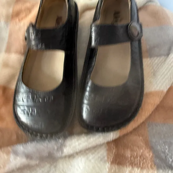 Alegria Paloma‎ Black Leather Embossed Mary Jane Shoes Women Comfort 36 US 6 - Image 2