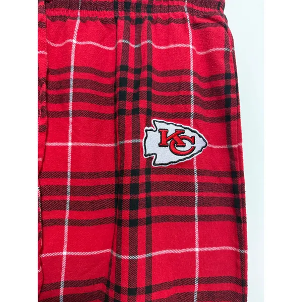 NFL Kansas City Chiefs Pajama Pants Women L Red Plaid Flannel Lounge Football - Image 2
