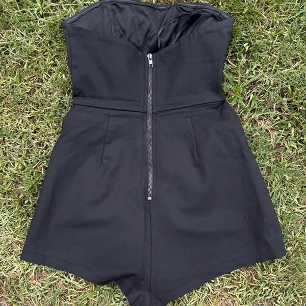 Polly Black Strapless Romper size 8 - Image 2
