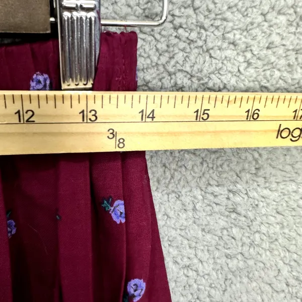 Kay Warner Paisley Skirt M Purple Floral‎ Pleated Midi Boho Hippie Festival - Image 5