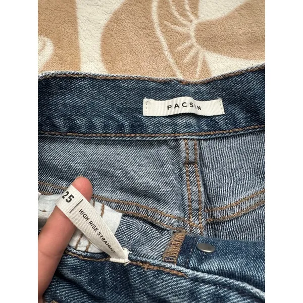 PacSun High Rise Straight‎ Blue Jeans Size 25 - Image 10